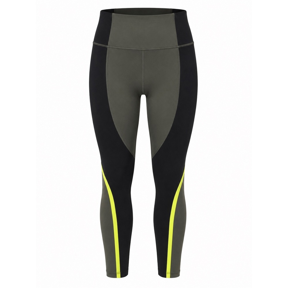 Athleta Leggings Women XXS Black Gray‎ Yellow Colorblock Gorpcore Streetwear